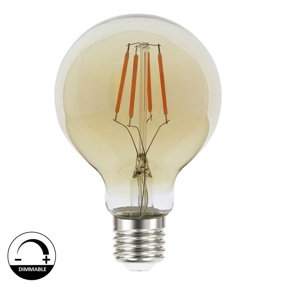 LED Filament Vintage Bulb 6W E27 G80 Gold - DIMMABLE