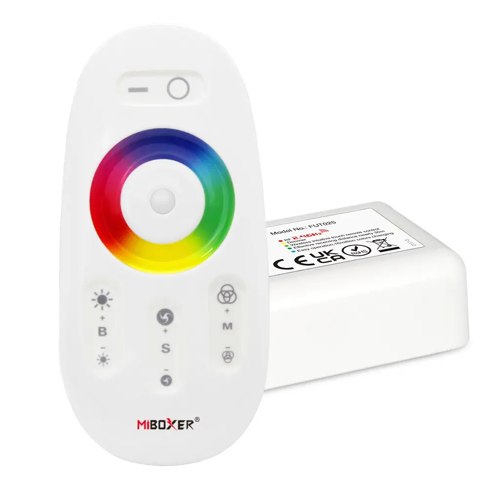 Controller + Remote Control for RGB LED Strip - DC12-24V - 2.4GHz RF - 6A/CH