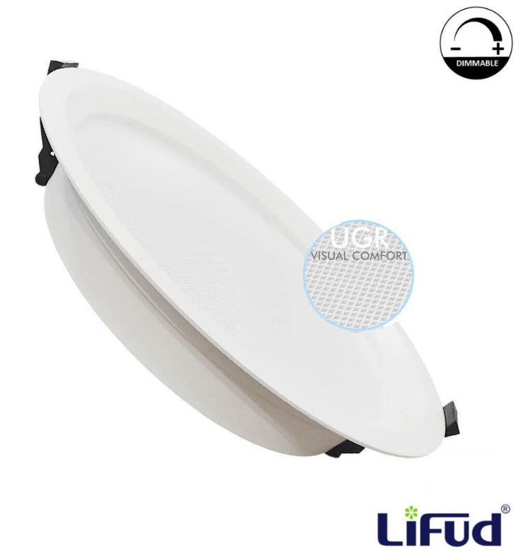 Circular LED Downlight 40W - Dimmable Lifud Driver - IP54 - CRI +90 UGR17