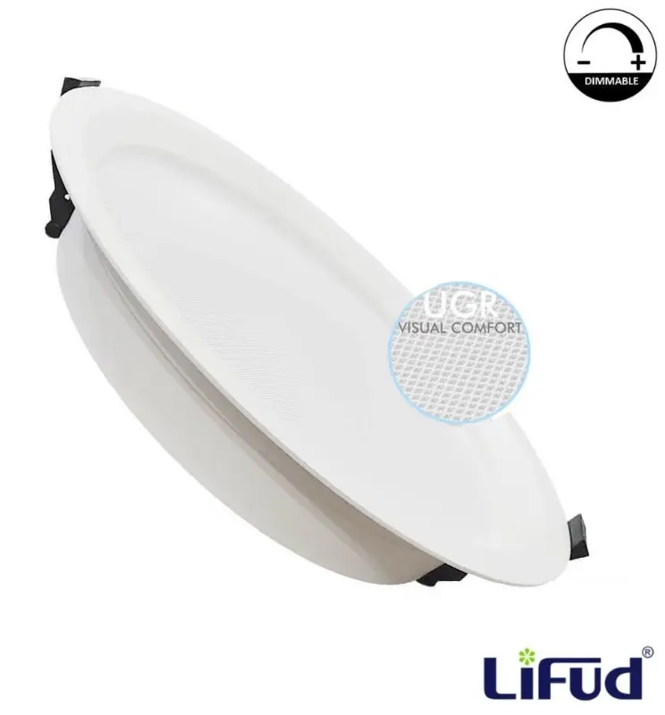 Circular LED Downlight 40W - Dimmable Lifud Driver - IP54 - CRI +90 UGR17