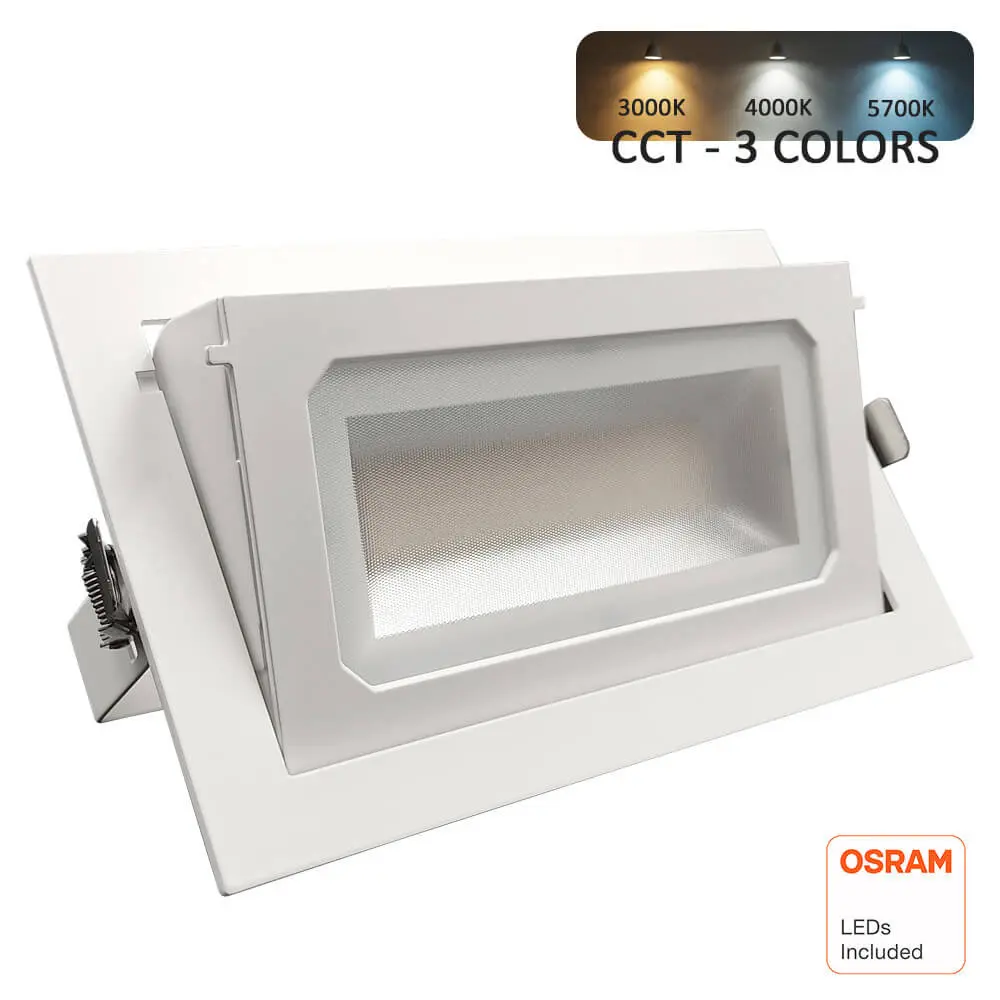 LED Projektør 40W Justerbar Rektangulær | OSRAM CHIP 140Lm/W | 3CCT 120º Ingen Flimmer