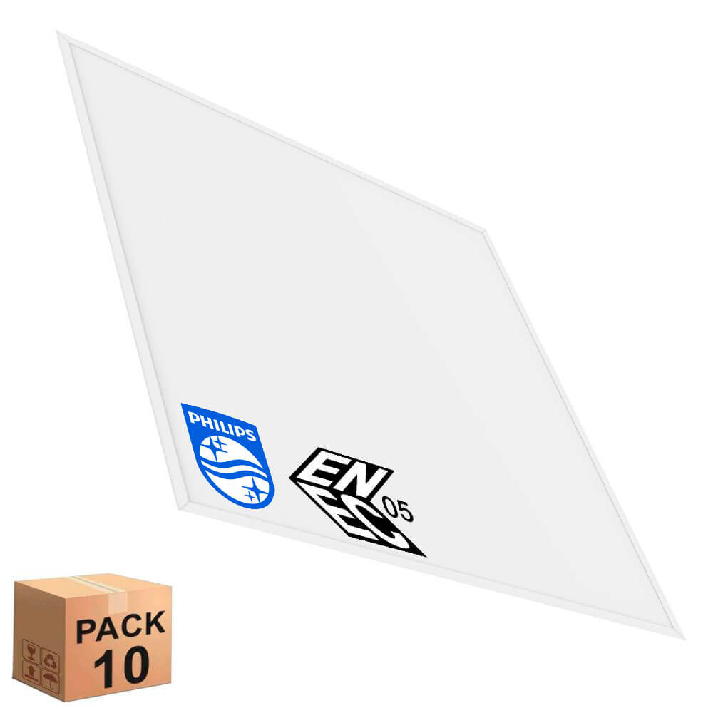 PACK 10 LED Panel 60x60 4000Lm | NEW SLIM FRAME | Philips Driver 40W | 5-year Warranty