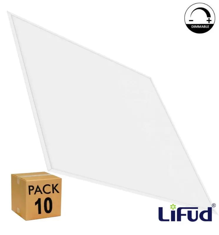 Pack of 10 LED Panels 60x60 40W Dimmable DALI/PUSH, TRIAC and 0-10V | Lifud Driver