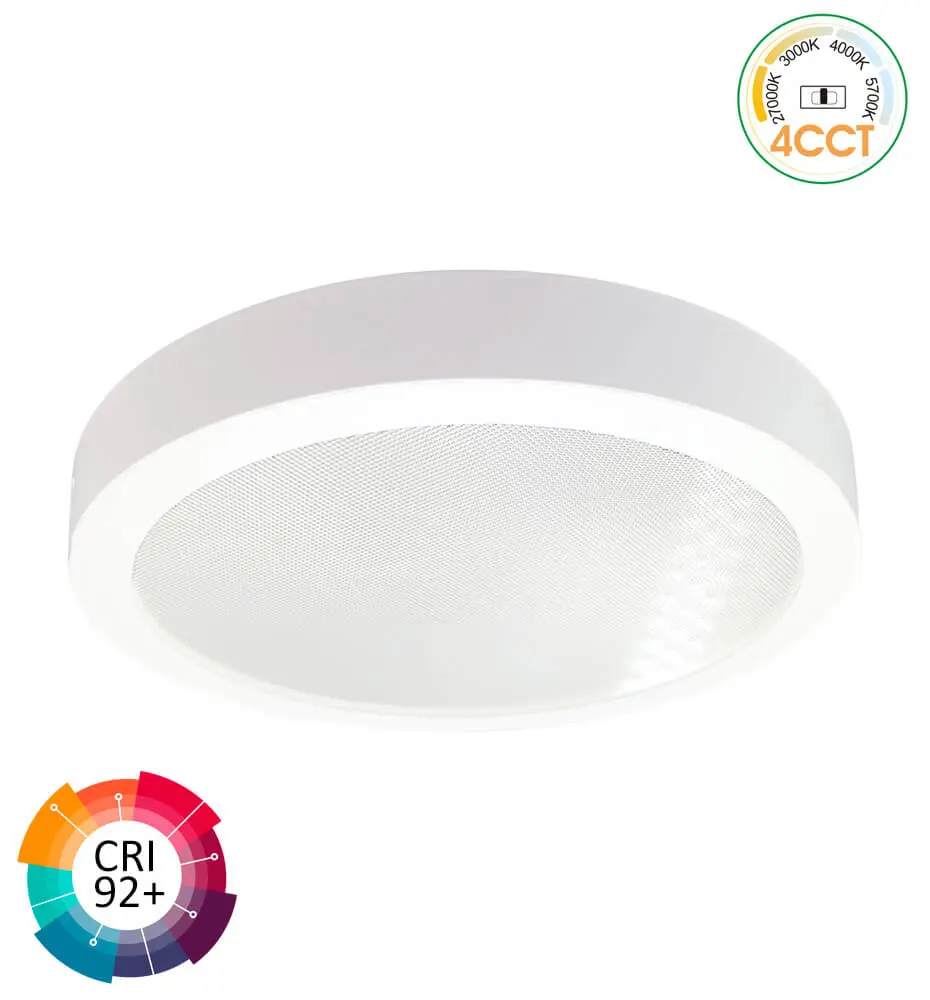 Surface Mount Circular LED Ceiling Light 15W | 4CCT | UGR19 | SMD2835 140Lm/W | CRI92