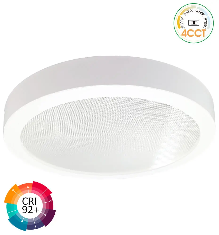 Surface Mount Circular LED Ceiling Light 30W | 4CCT | UGR19 | SMD2835 140Lm/W | CRI92