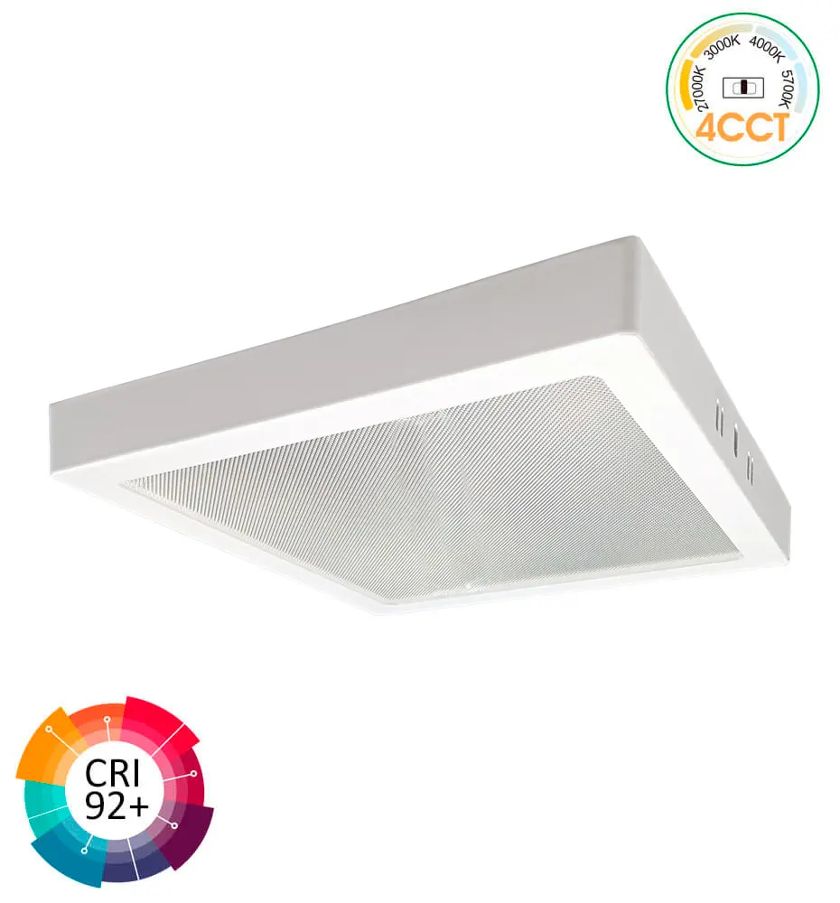 Surface Mount Square LED Ceiling Light 24W | 4CCT | UGR19 | SMD2835 140Lm/W | CRI92