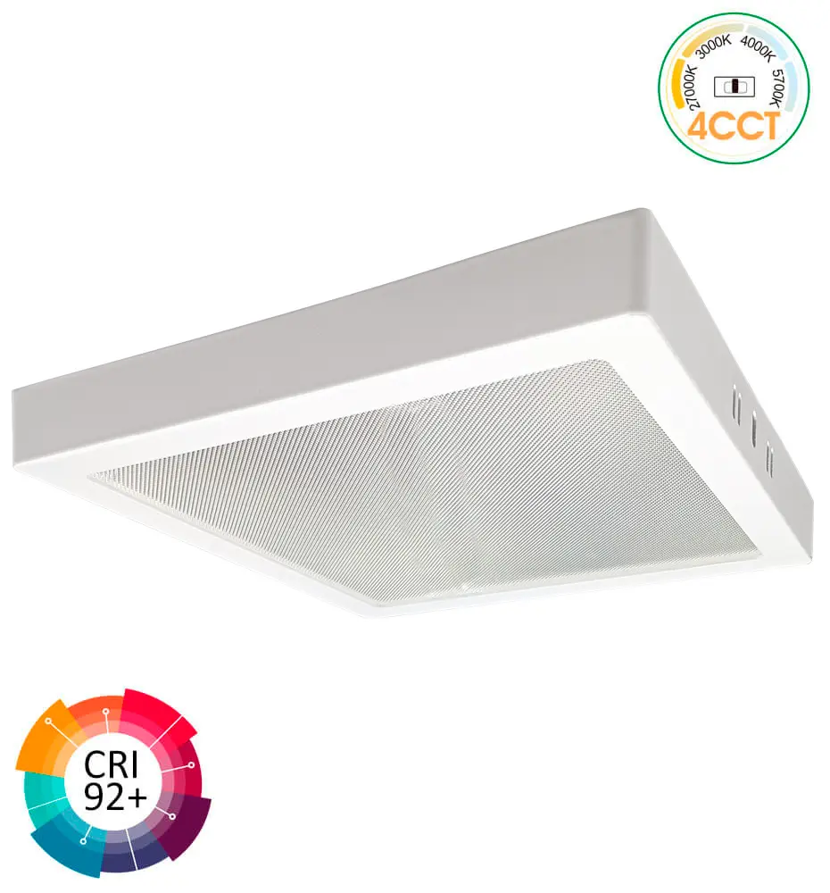 Surface Mount Square LED Ceiling Light 30W | 4CCT | UGR19 | SMD2835 140Lm/W | CRI92