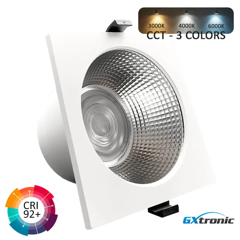Square LED Downlight 30W GXtronic | 3CCT | CRI+92 | IP65 | Cutout Ø145mm