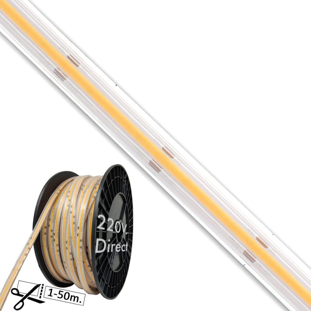 COB LED Strip 220V 840 LED/m 50m | FLIP CHIP 1600Lm/M 20W/M | CRI90 | IP67 | Cut 10cm