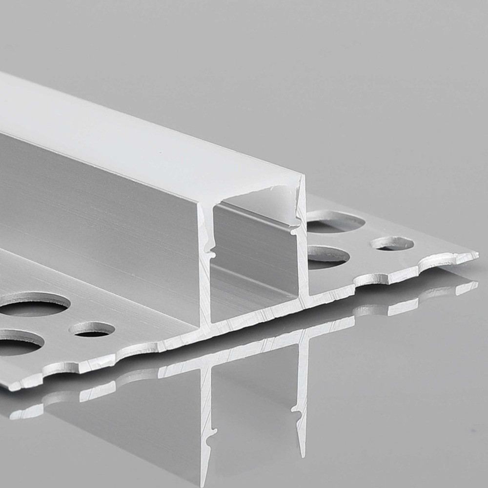Architectural Aluminum Profile Flush with Plaster / Drywall | for LED Strips | 2 meters