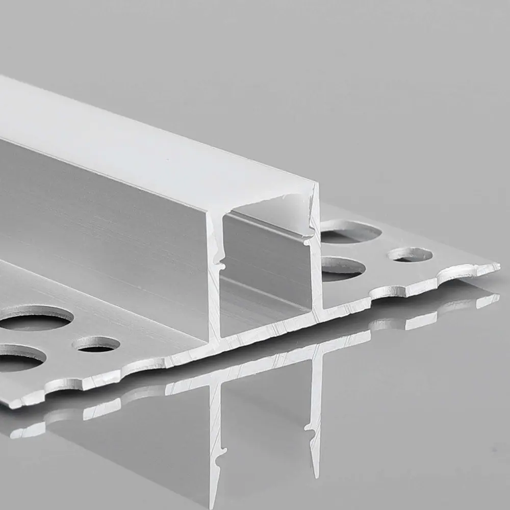 Architectural Aluminum Profile Flush with Plaster / Drywall | for LED Strips | 2 meters