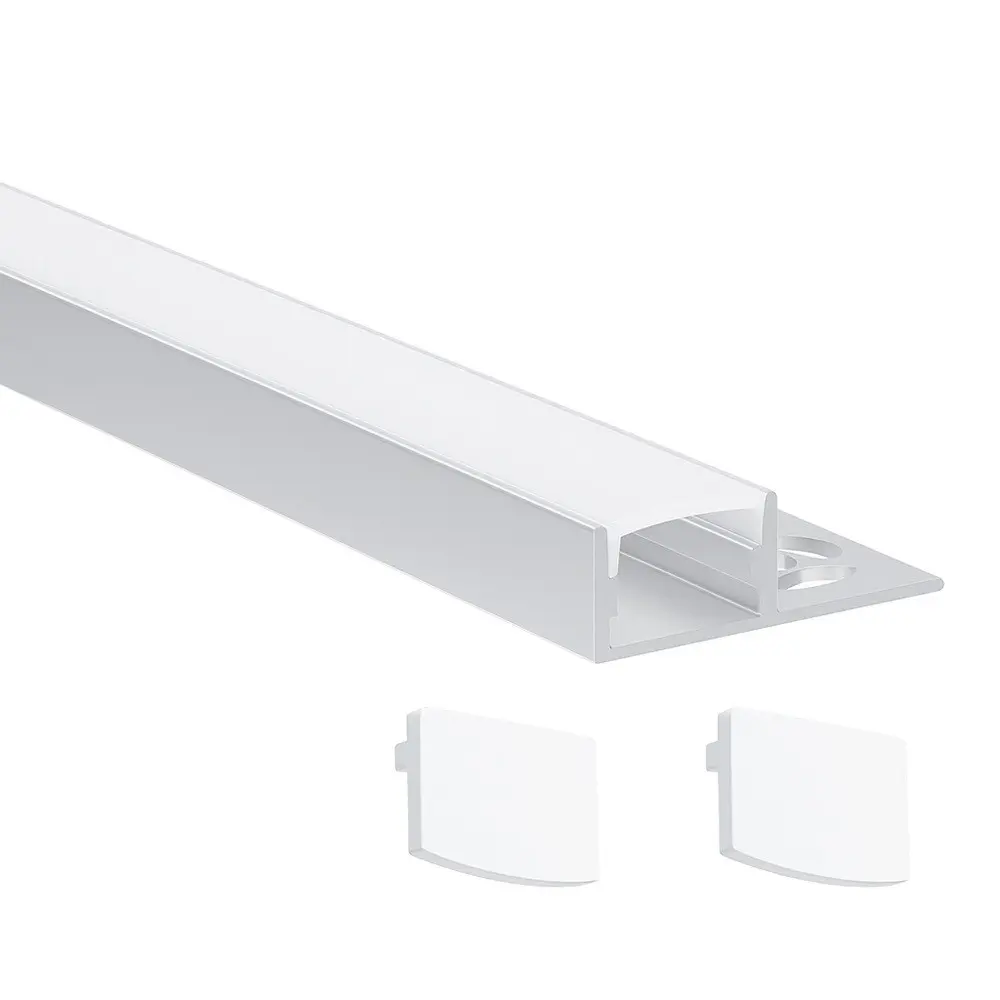 Architectural Aluminum Profile Flush with Plaster / Drywall | Single Wing | for LED Strips | 2 meters
