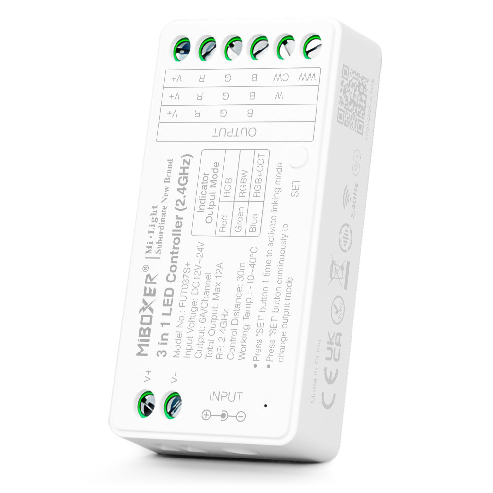 LED Controller 3-in-1 | RGB + RGBW + RGBCCT | RF 2.4 GHz | 12-24V