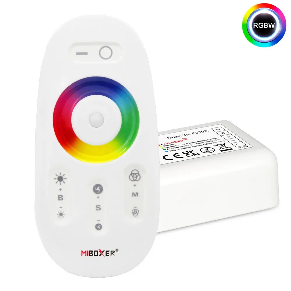 Controller + Remote Control for RGBW LED Strip DC12-24V - 2.4GHz RF - 6A/CH