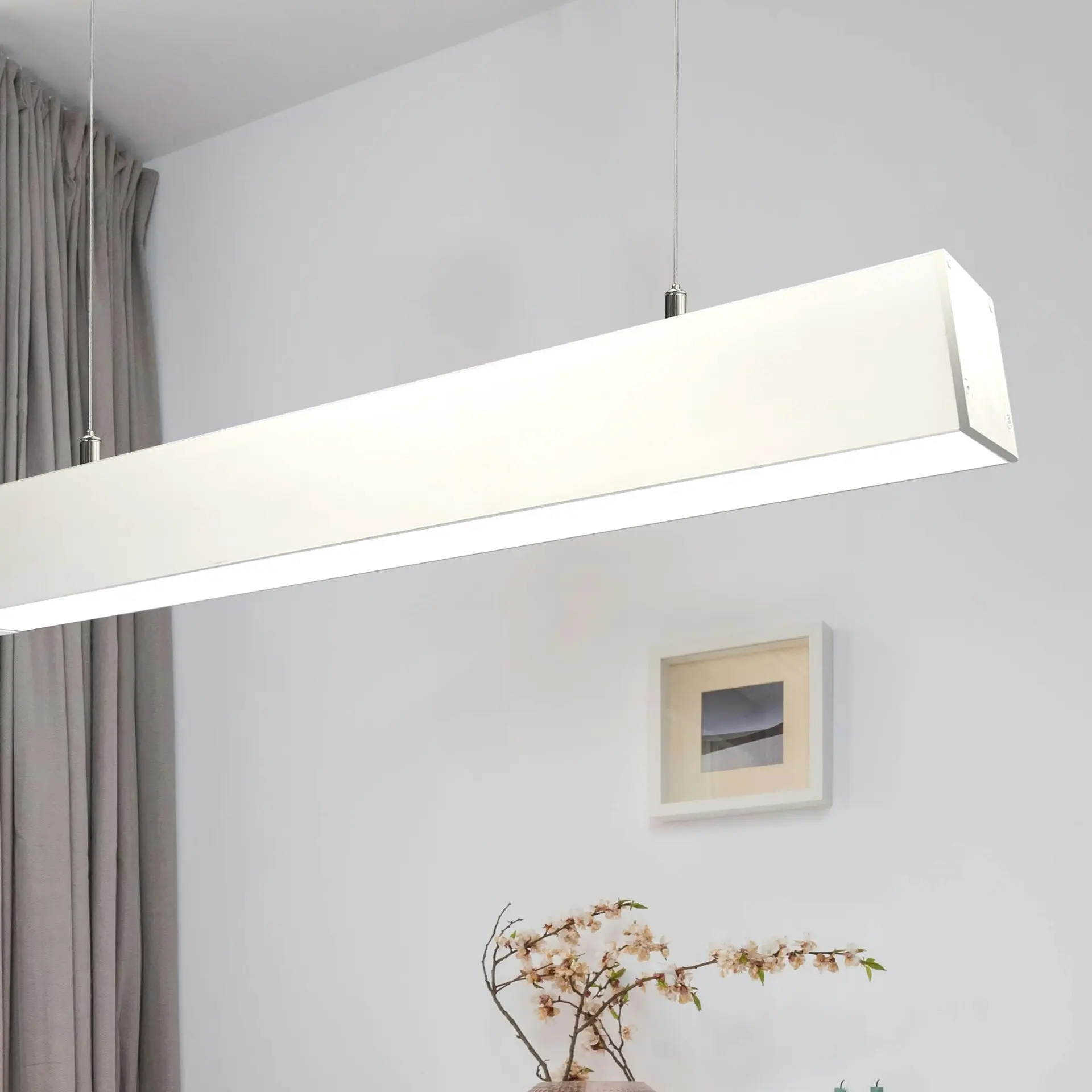Linear LED Pendant Lamp | NEXUS LINE | Osram Driver ON/OFF - DALI - 0-10V - TRIAC | White