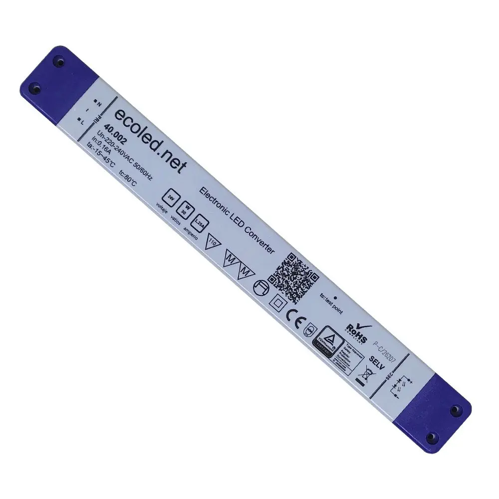 Fuente Alimentación SLIM PROFESIONAL - SLIM - 24V 30W - ECOLED - IP20 - TÜV