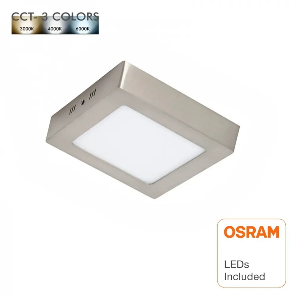 Square Stainless Steel 8W LED Ceiling Light - CCT - OSRAM CHIP DURIS E 2835