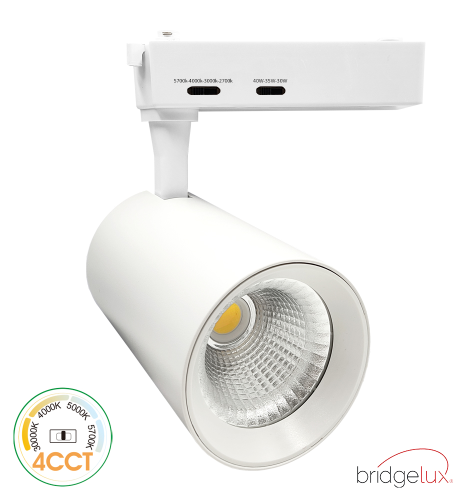 LED Track light 30W-40W PARMA White Single-Phase Track | 4CCT | 24º