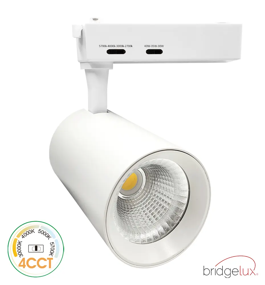 LED Track light 30W-40W PARMA White Single-Phase Track | 4CCT | 24º