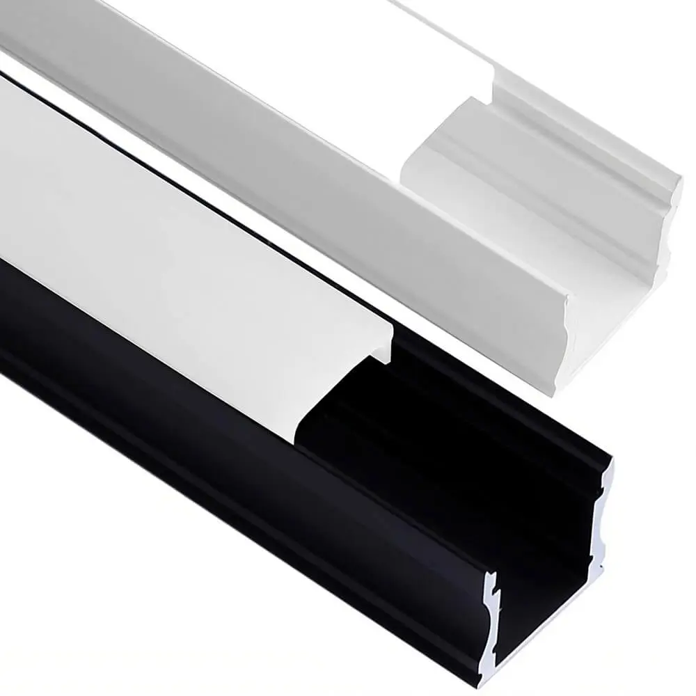 Profilo in alluminio Superficie Bianco e Nero | 2 metri | per strisce LED