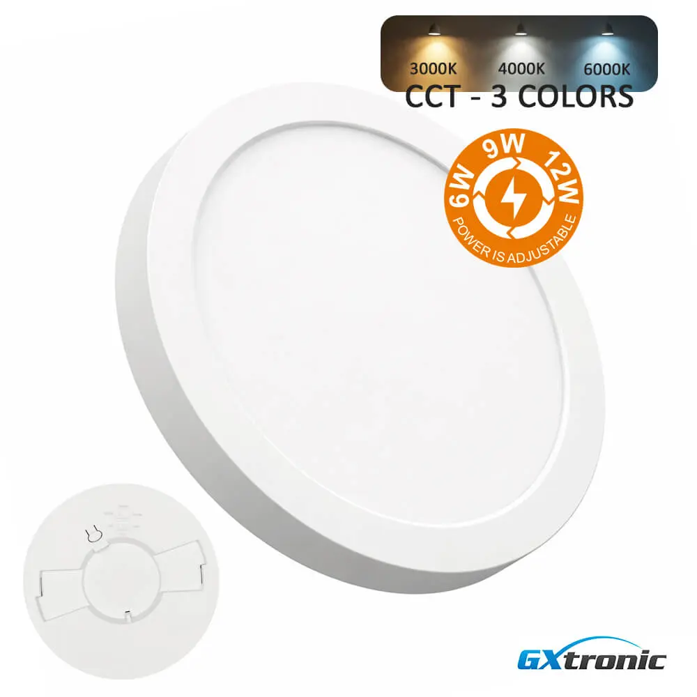 LED Ceiling Light + Circular Downlight 6W-9W-12W | NEW MOSS SLIM | 3CCT | IP44