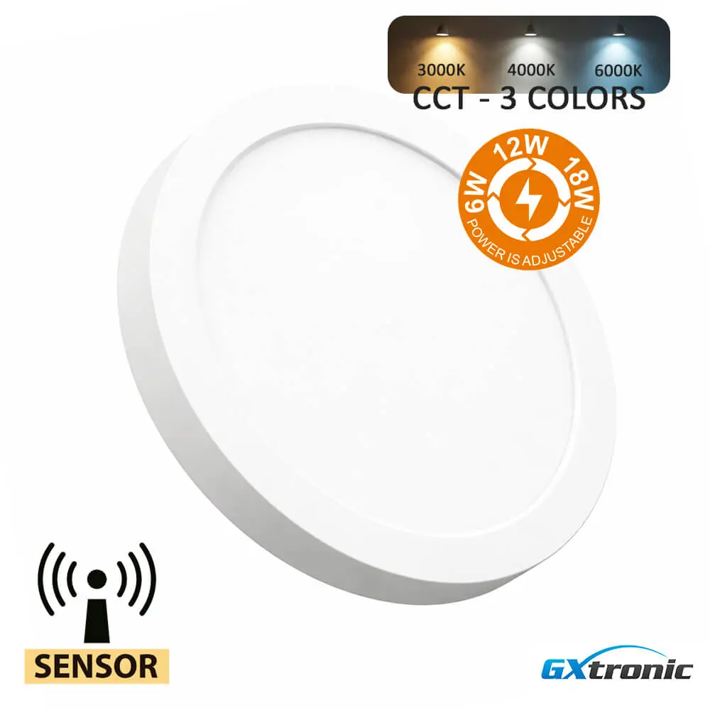 LED Ceiling Light + Circular Downlight 6W-12W-18W | Radar Sensor | NEW MOSS SLIM | 3CCT | IP44