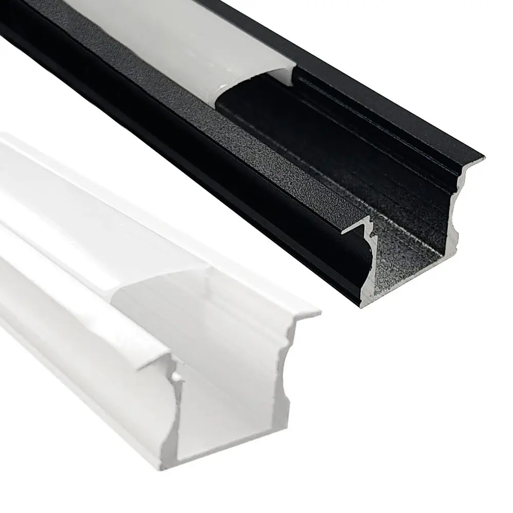 Profilo in alluminio da incasso Bianco e Nero | 2 metri | per strisce LED