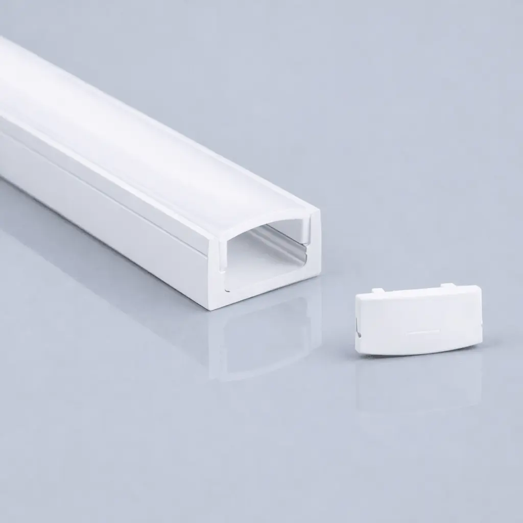 White Aluminum Profile 2 meters Surface Mount | for LED Strips | 17mm x 7.8mm 