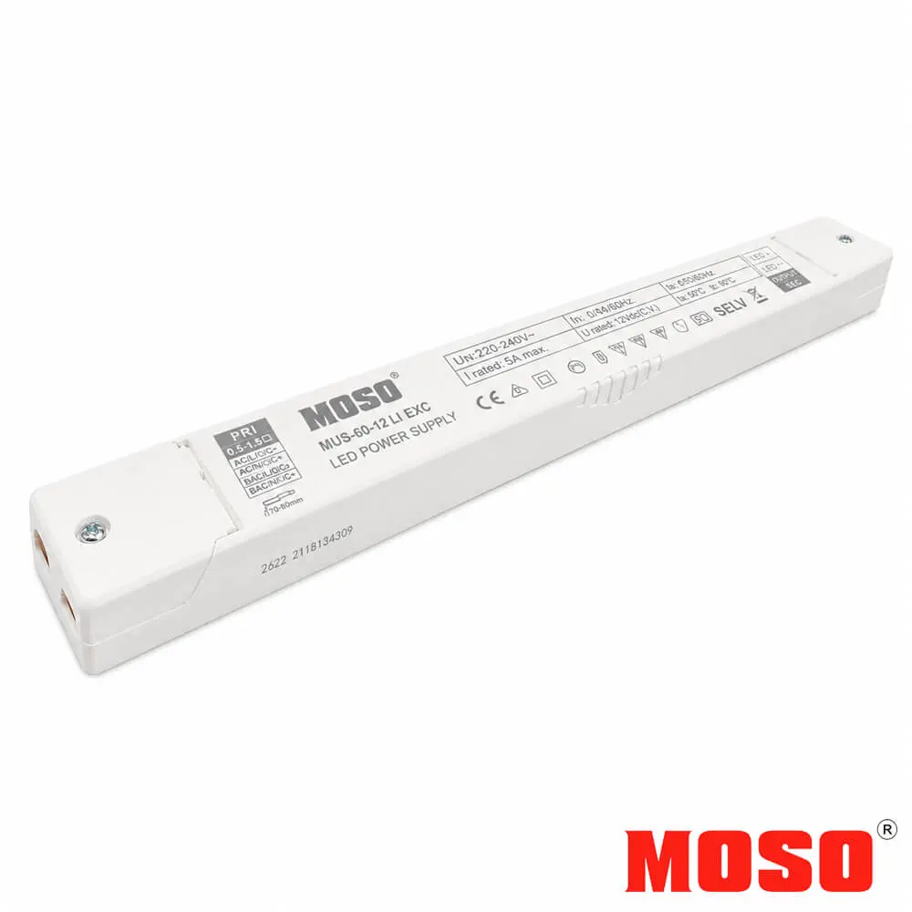MOSO LED-Netzteil 12VDC 60W Konstantspannung Serie MUS | Flimmerfrei