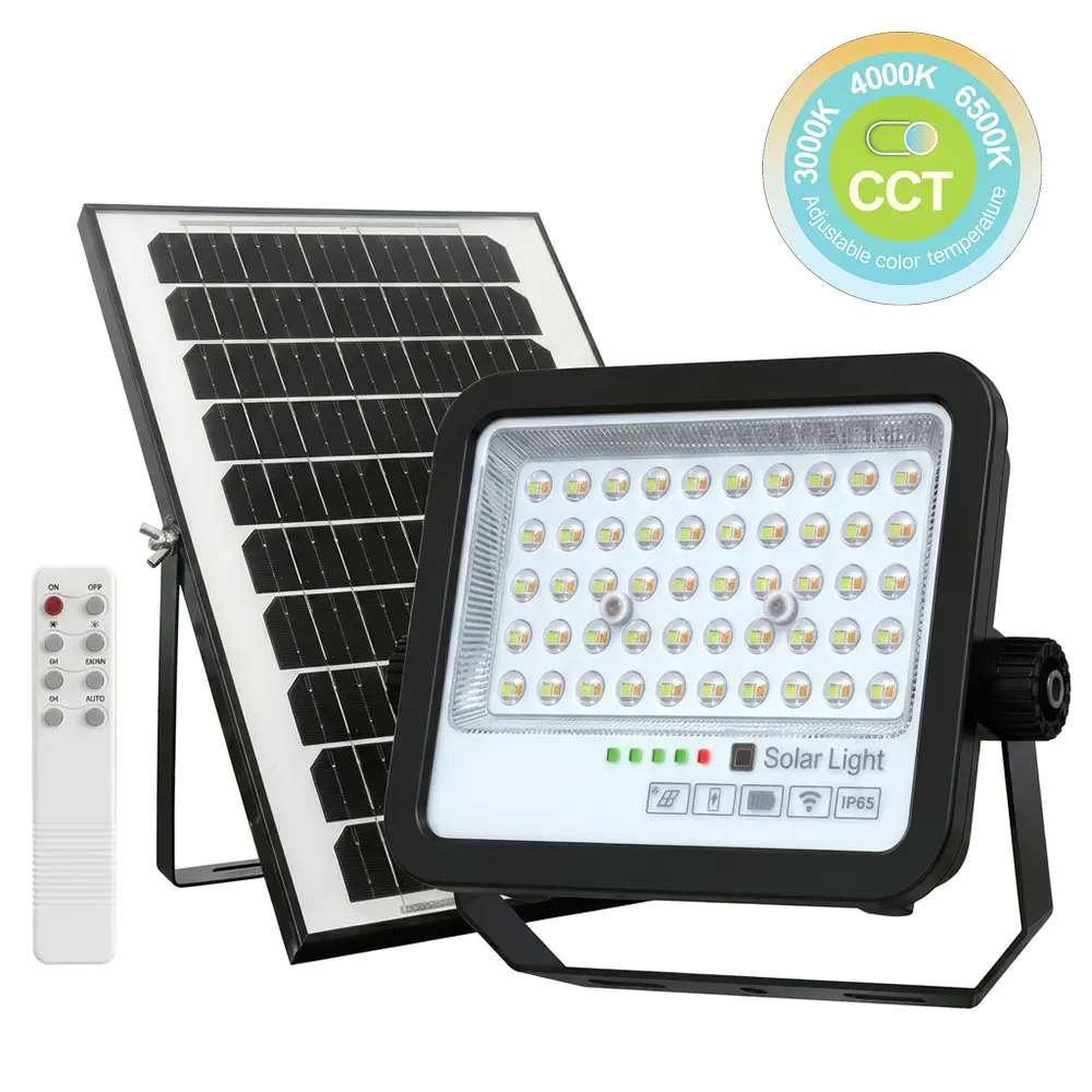 Solar LED Floodlight 100W 1100Lm EcoLux - 3CCT | Remote Control | IP65