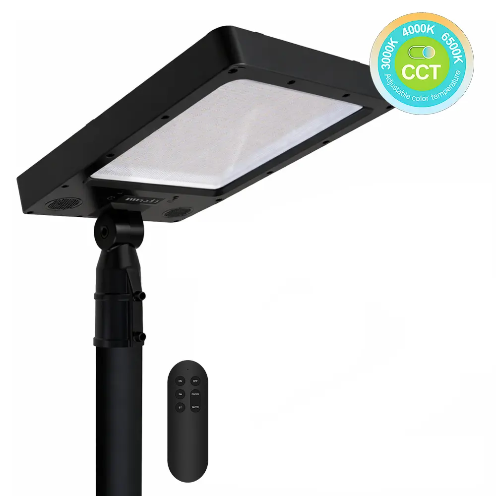 Solar LED Street Light Kit GardenSun 240 2800Lm | BT Audio + Remote Control + 2.5m Aluminum Pole | 3CCT