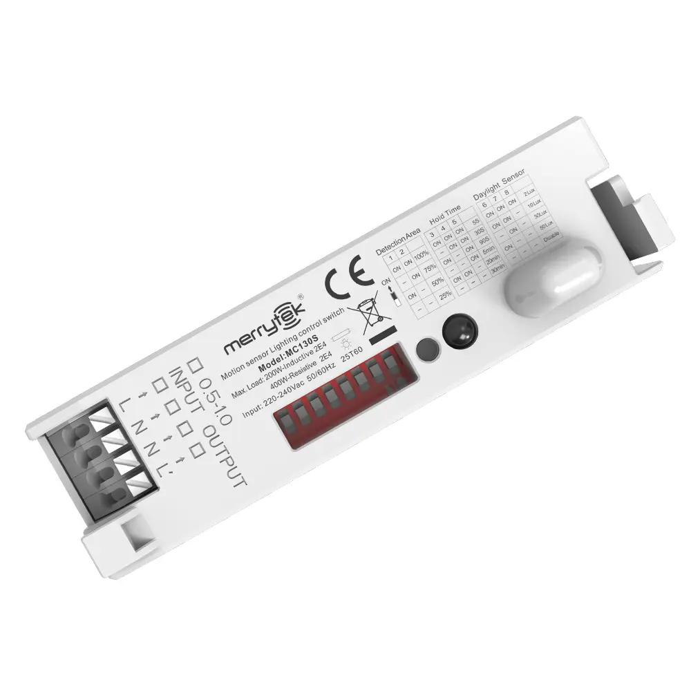 Sensor de Movimiento Microondas Merrytek MC130 para Luminarias LED ON/OFF 200W