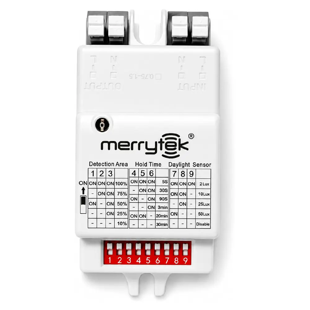 Sensor de Movimiento Microondas Merrytek MC030S-L para Luminarias LED ON/OFF 400W