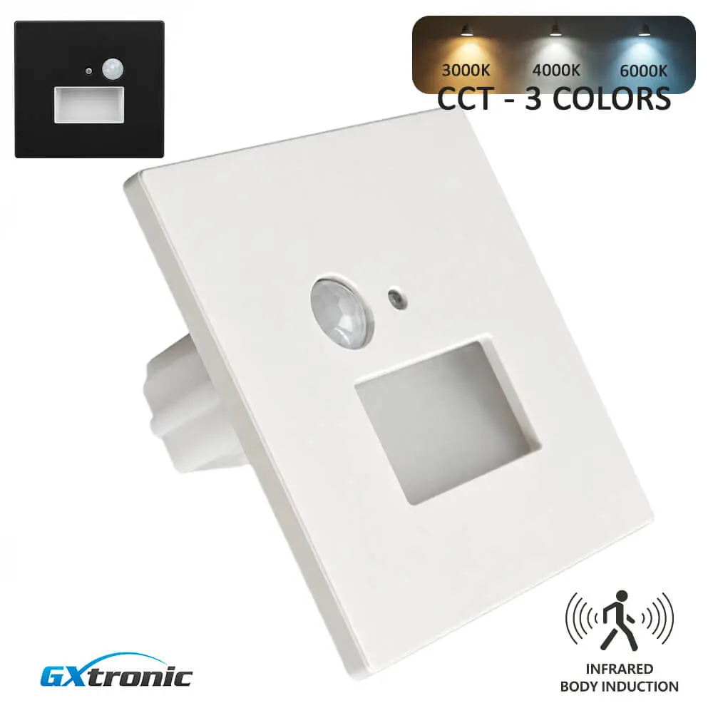 Aplique de Pared LED 1,5W 3CCT con Sensor PIR y Conexión en Cadena