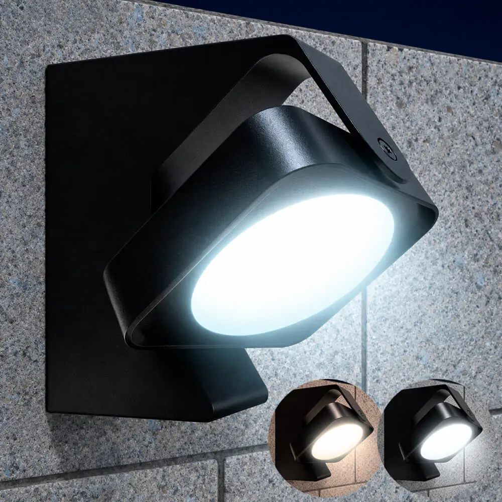 LED Wall Light AERO 12W Square 3CCT Adjustable 310° IP65 SMD3030 Osram