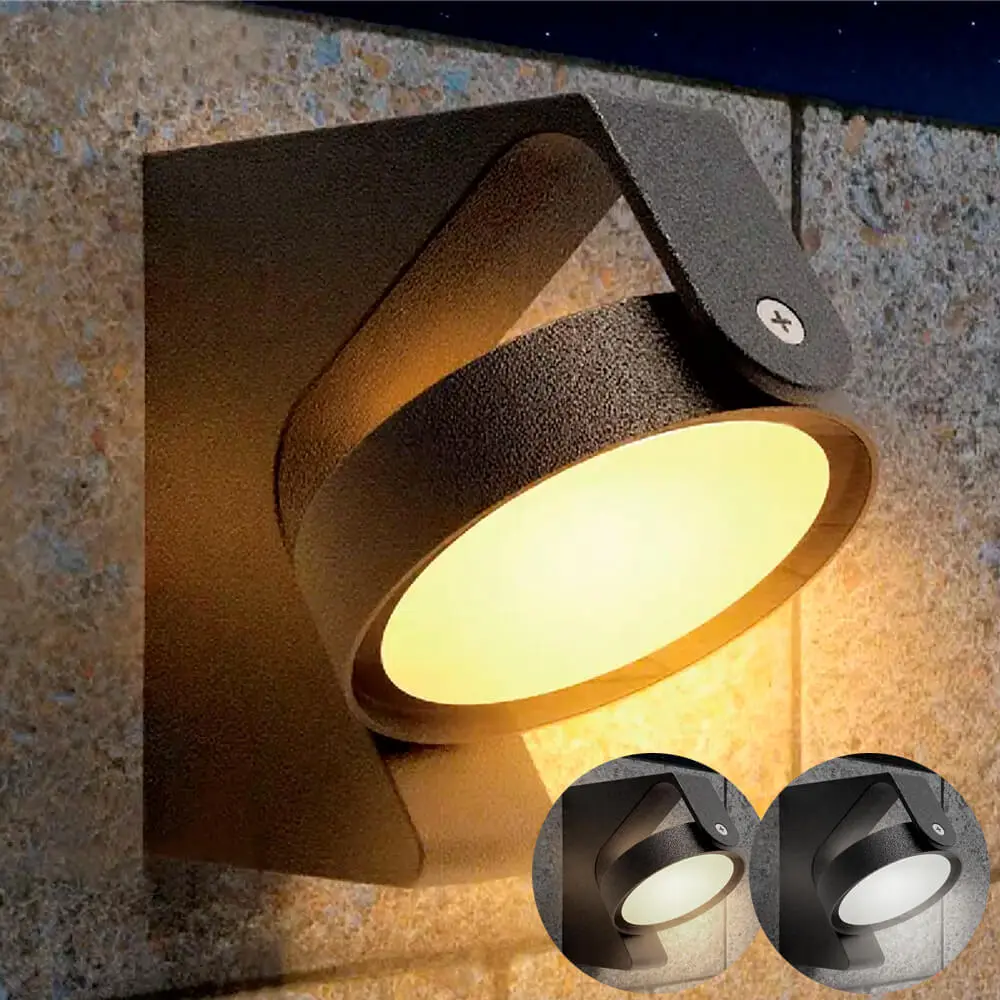 LED Wall Light AERO 12W Round 3CCT Adjustable 310° IP65 SMD3030 Osram