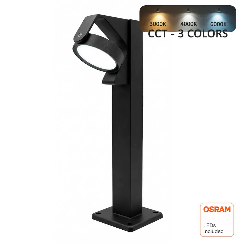 LED Garden Bollard AERO 12W 3CCT Round Adjustable 310° SMD3030 Osram IP65