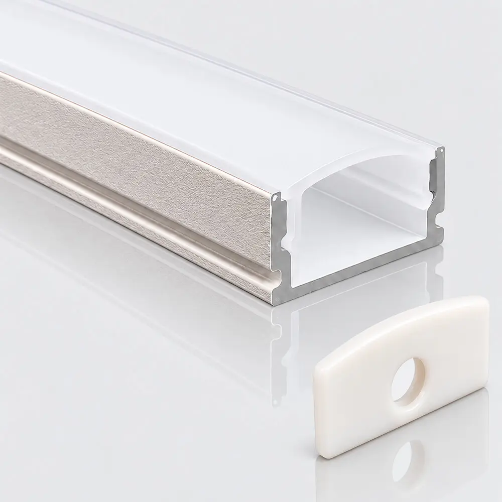 Perfil Aluminio Blanco 2 metros en superficie para Tiras de LED | 17,4mm x 7mm