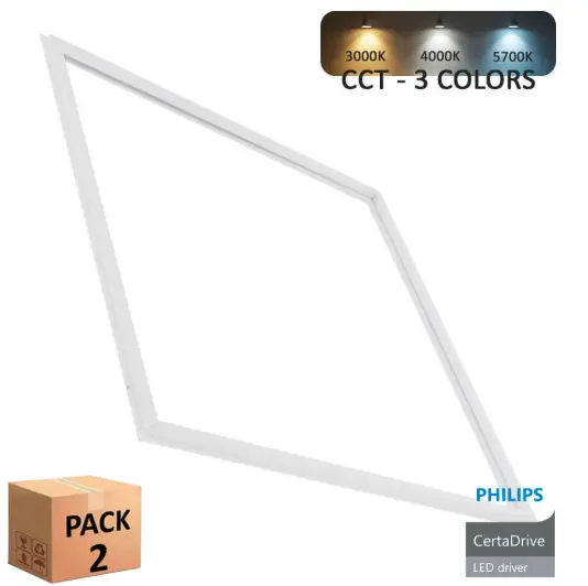 LED Panel Pack Light Frame 60x60 44W 3CCT | FIT PANEL Philips CertaDrive | SMD2835 160Lm/W