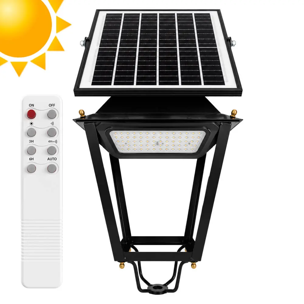 Farola Solar LED VILLA 200W 3CCT con Sensor Crepuscular y Control Remoto | 2700 lm