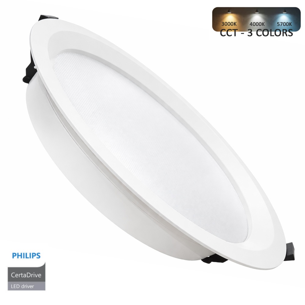 40W LED Downlight Round - Philips CertaDrive - CCT - UGR17- CRI+90  - IP54