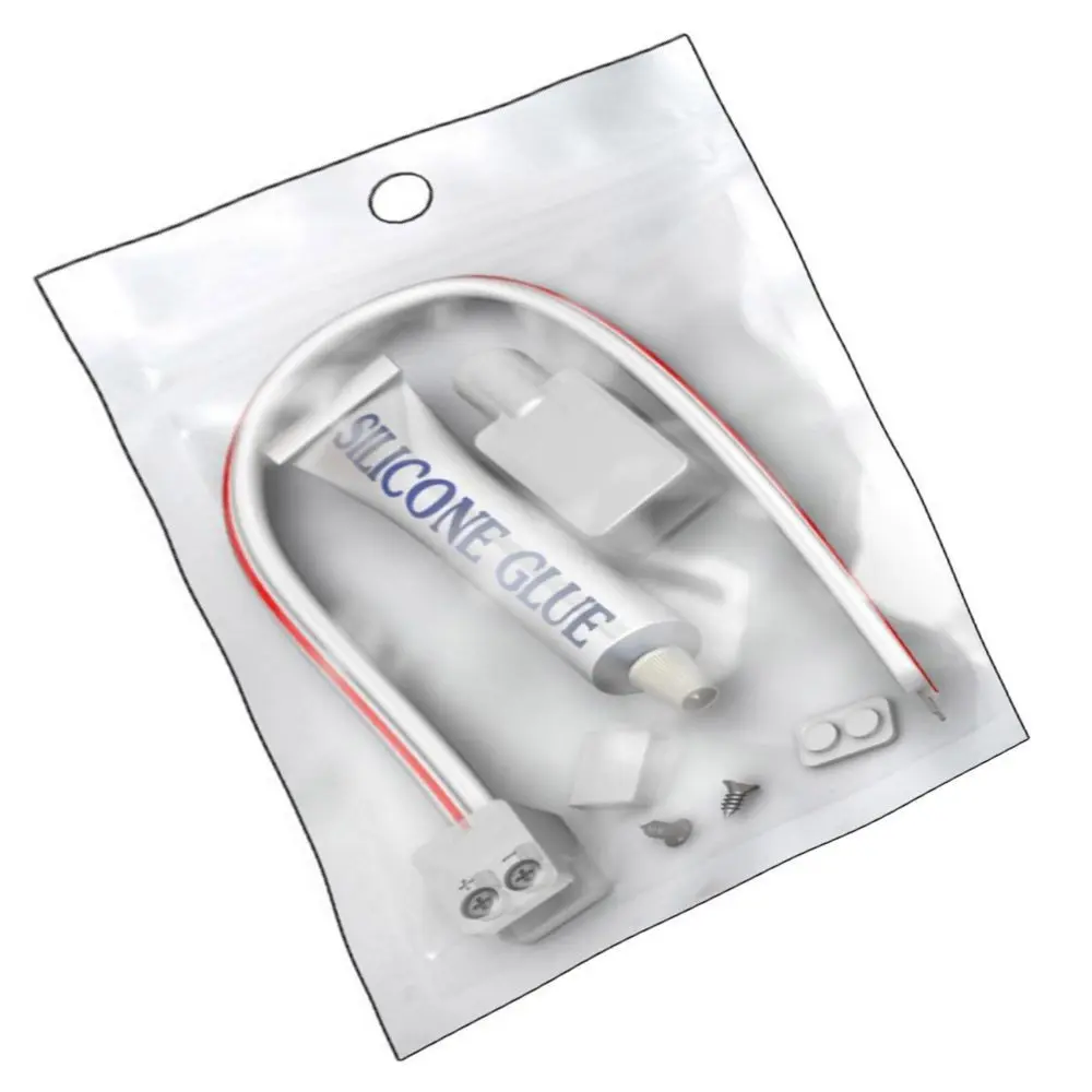 KIT Pegamento de Silicona para Tiras LED + Conector + Funda + Tapon final - 10mm -IP65