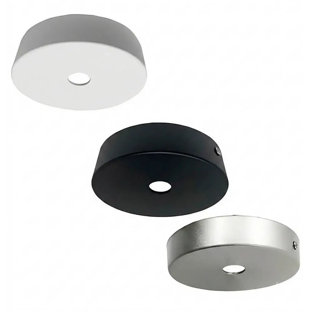 Rosace de surface pour lampes de plafond - Blanc - Noir - Argent