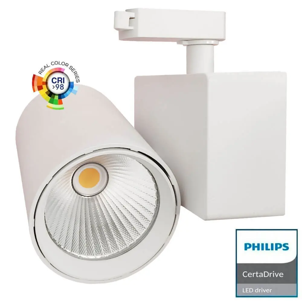 LED Tracklight 40W MADRID White PHILIPS Driver single-phase rails - CRI+98
