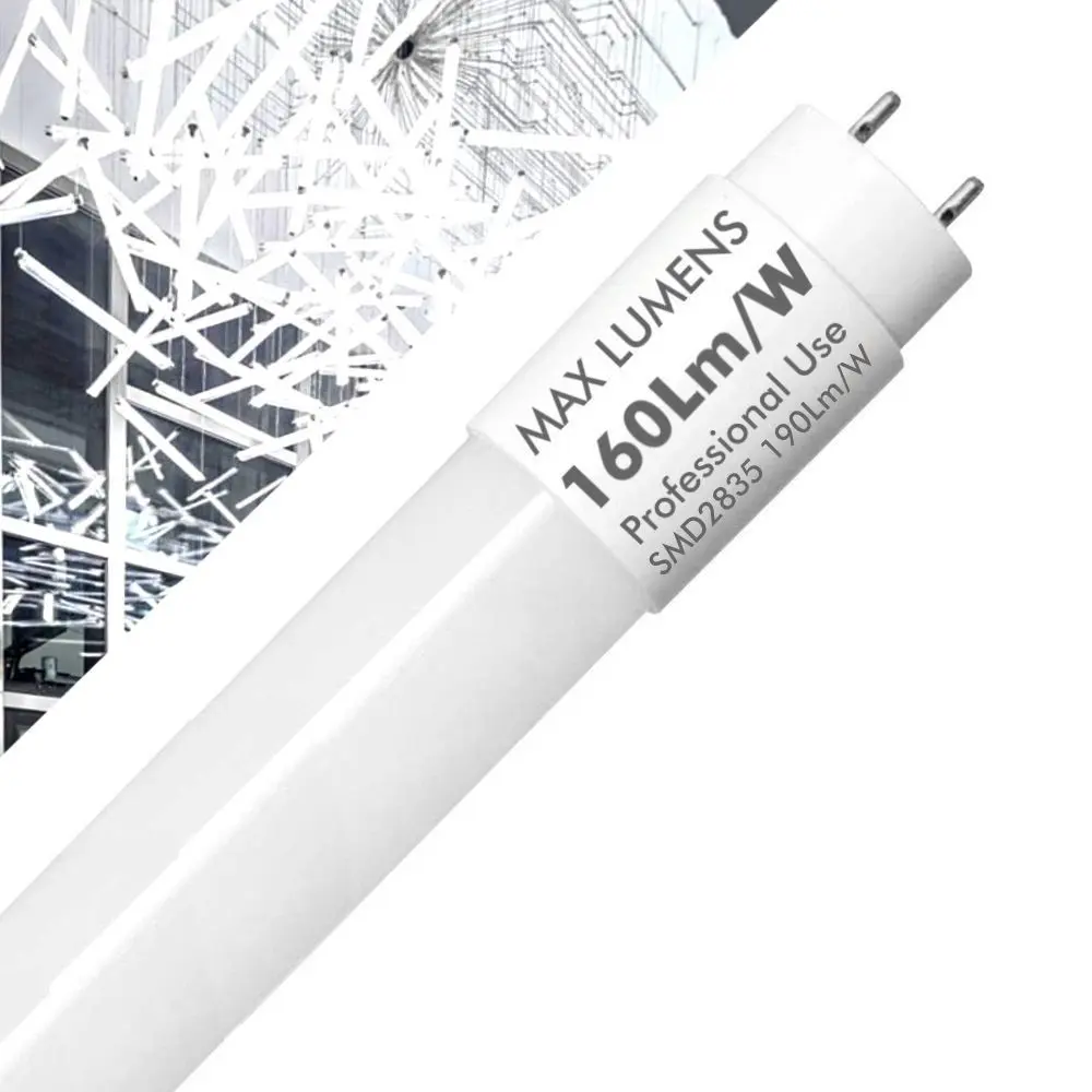 PACK 10 - LED Tube Glass - 20W PRO  - 120cm T8 - 170 Lm/W - PRO MAX LUMENS - 3400Lm - NO FLICK