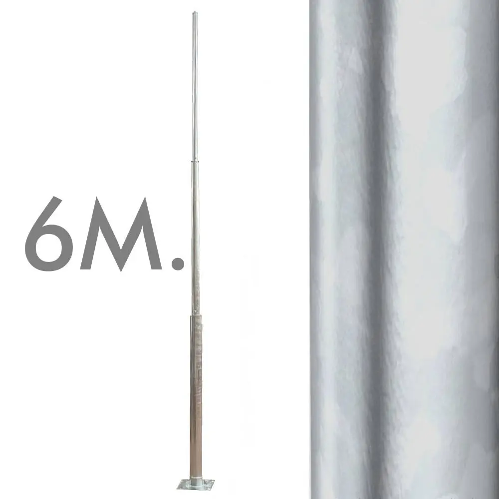Columna Troncocónica Galvanizada -  6 metros - FACIL TRANSPORTE