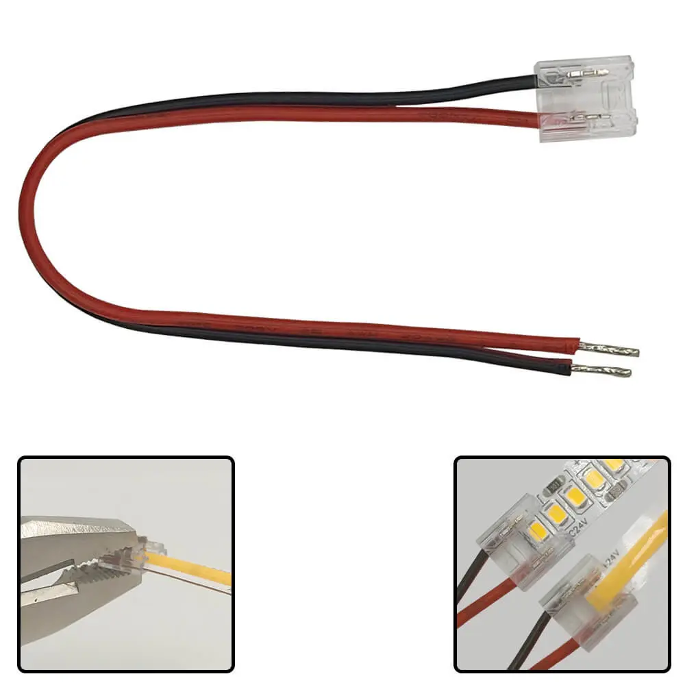 Conector Transparente para Tiras LED COB + SMD - 8mm - 10mm - IP20
