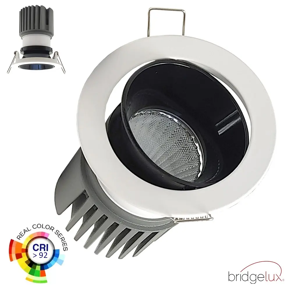 15W LED Downlight - Adjustable - WHITE - BLACK - CRI+92 - UGR13