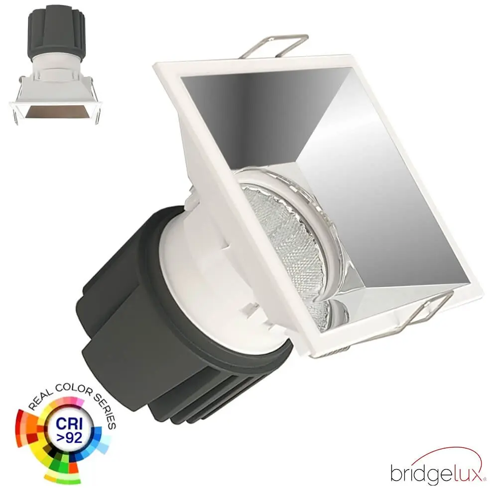 15W LED Downlight -  CHROME - SQUARE - CRI+92 - UGR13