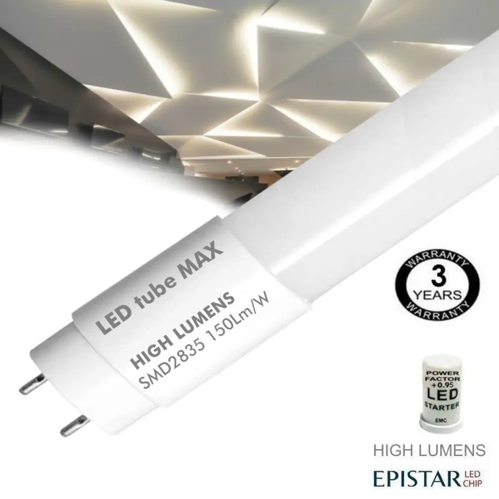 LED MAX Tube 13W Glass  300º   90cm - HIGH LUMINOSITY